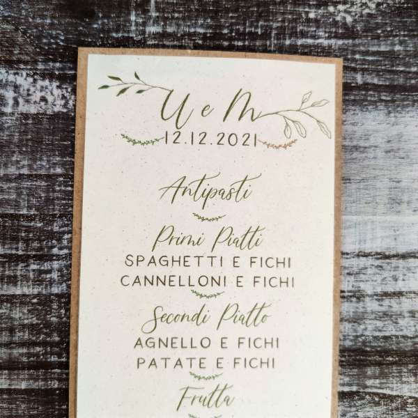 menù matrimonio ecofriendly in carta piantabile ecofattoart